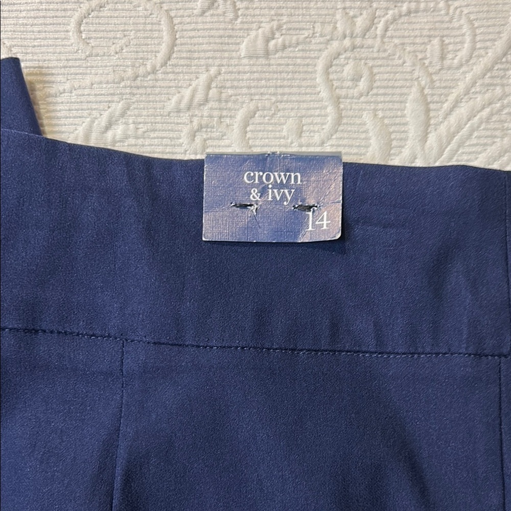 Crown & Ivy Blue Chinos with Straight-Leg Cut. 14. NWT - Picture 2 of 8